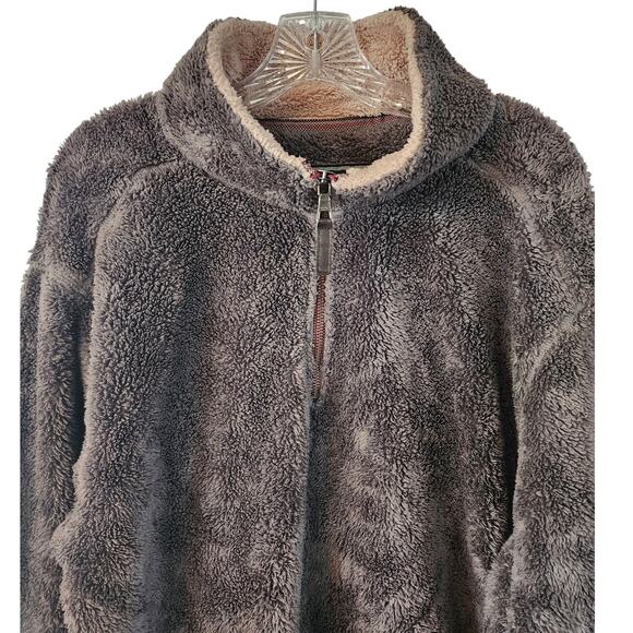 Trinity Fleece Gray Tan Pullover Jacket Size XL - Picture 3 of 4